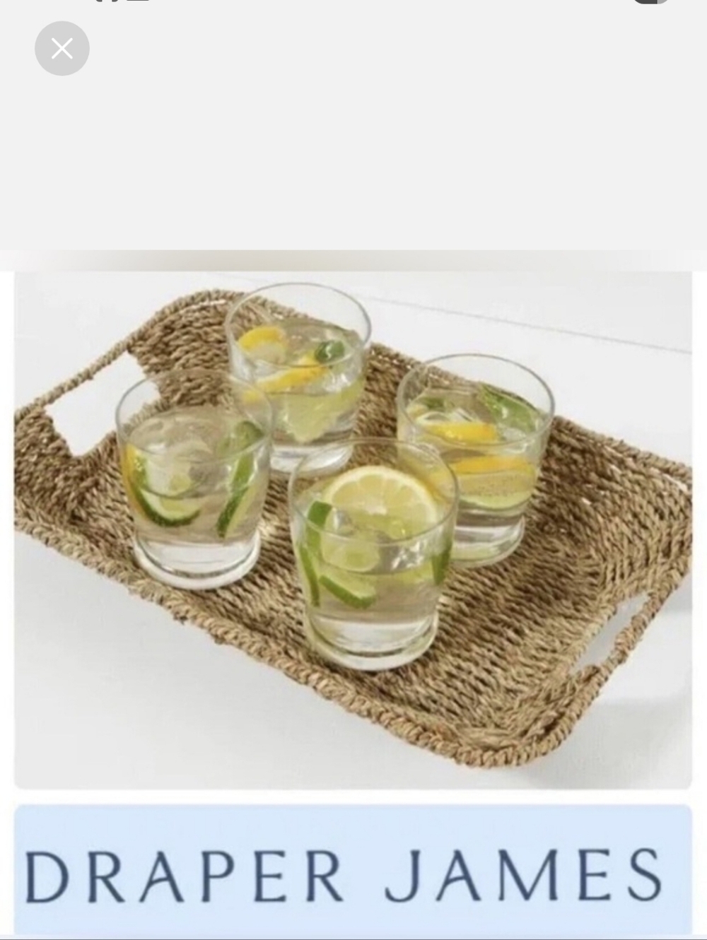 Draper James NWT Seagrass Woven Basket Tray